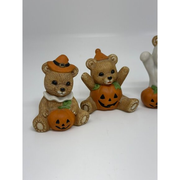 HOMCO Vintage Halloween Teddy Bear Figurines Set of 4 Ceramic Costume Bears 2.5" - Picture 3 of 8